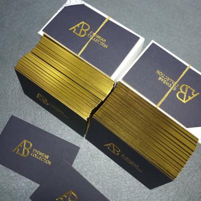 China Custom Luxury Hot Stamping Gold Foil Business Name Card Black Printing Business Card Business Card With Your Designs for sale