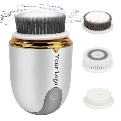 China Sustainable 3 in 1 Replacement Head Electric Face Cleaner Deep Cleansing Small Facial Clean Brush for sale