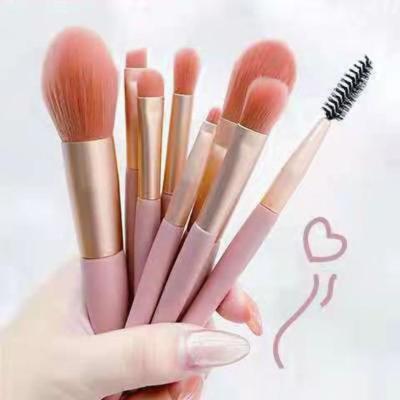 China Angular Blush Travel Makeup Brush Set Professional Cosmetic Foundation Brushes 9 Pieces Kits for sale