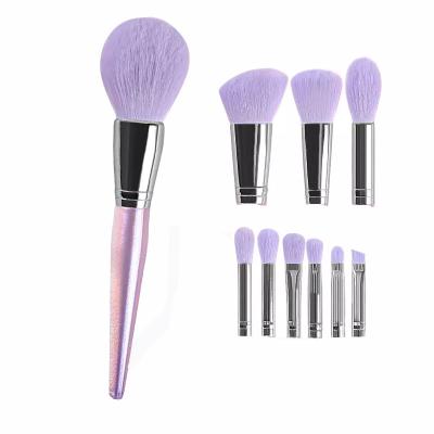 China Angular Blush 2022 Cute Make Up Brush Set Acrylic Foundation Brush Set Acrylic Handle 10pcs Cosmetic Makeup Brushes for sale