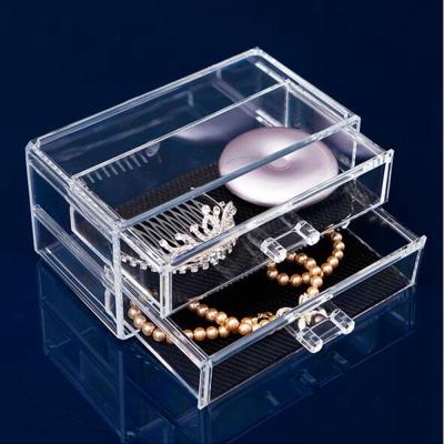 China Custom Size Logo Makeup Box Durable Acrylic Jewelry Box Storage Box for sale