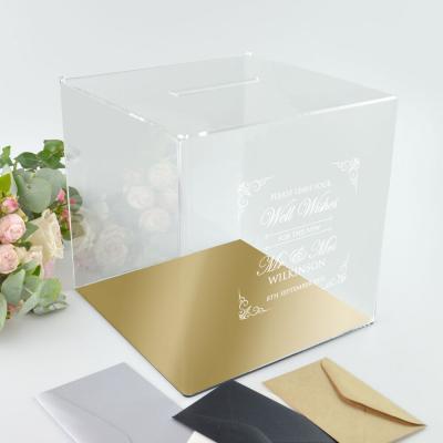 China Contracted Type High Quality Custom Logo Printing Acrylic Card Box Wedding WB-001 for sale