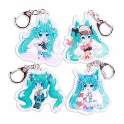 China Cartoon Character Long Lasting Custom Shape Logo Gift Acrylic Clear Key Chain for sale