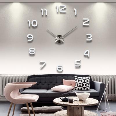 China New 3D digital acrylic wall clock decorative diy wall wholesale classic/postmodern wall clock for sale