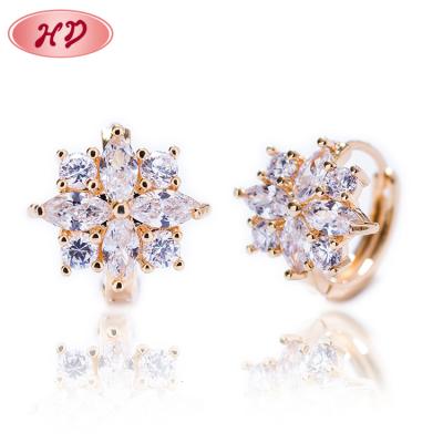 China TRENDY Zircon Jewelry Celtic Wedding No Hole Earrings 18K White Gold Synthetic Stud Earrings for sale