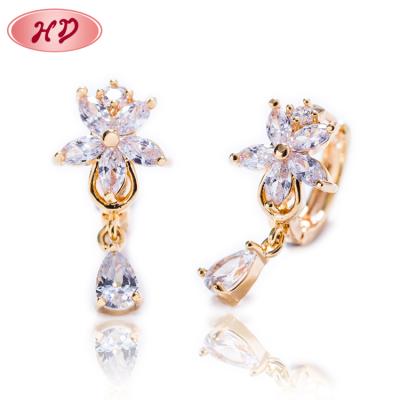 China Allergic CZ huggie earring with 14k not plated plastic wings CZ circle earrings joyfan minimal jewelry for sale