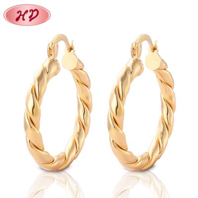 China No Allergic 2019 New Arrivals Fashion Earring Design Jewelry Circle Earring 18 Carat Gold Plated Earings Designs For Women for sale