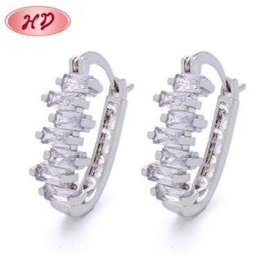 China None 2019 Fashion Jewelry 18K Silver Allergic Zircon CZ Circle Huggie Earrings for sale