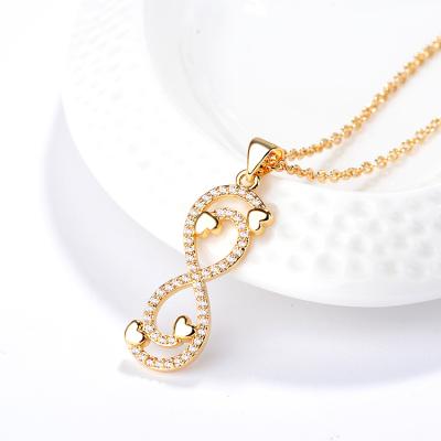 China ALLOY Diamond Engagement Wedding Trending Jewelry Plating Rose Gold Charm Heart Pendant Necklace for sale