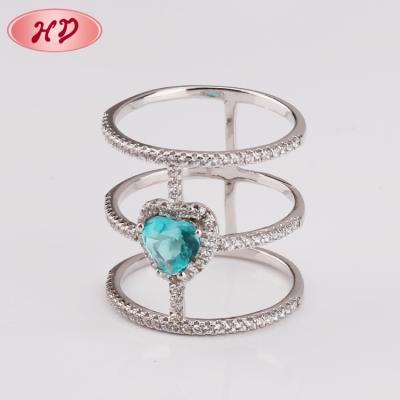 China 2018 Fashion Jewelry Golden Crystal Cubic Zirconia Heart Rings TRENDY design for women with price for sale