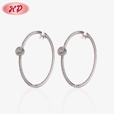 China No Allergic Artificial Ear Ring Type Earrings Luxury Jewelery Latest Platinum Plating Ladies Circle Earrings For Women for sale