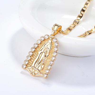 China ALLOY Fashion Zircon Christian Design Jewelry 18k Gold Plated Pendant Jewelry for sale