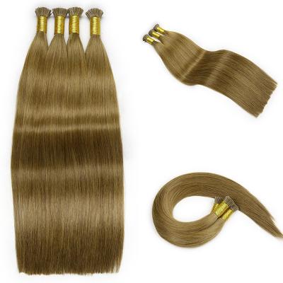 China Silky Straight Russian Virgin Double Drawn Real Wave Hair Extensions Itip Keratin Hair Extensions for sale