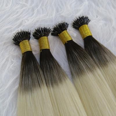 China Wholesale Virgin Cuticle Extensions Silky Straight Remy Human Hair European Hair Extensions Nano Wave Ring for sale