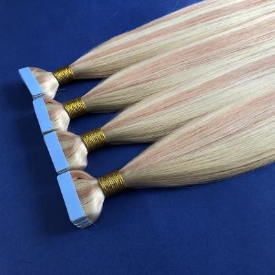 China 100% Natural Russian Virgin Hair 4x1cm Raw Wave 613 Tape Hair Extension Supplies for sale