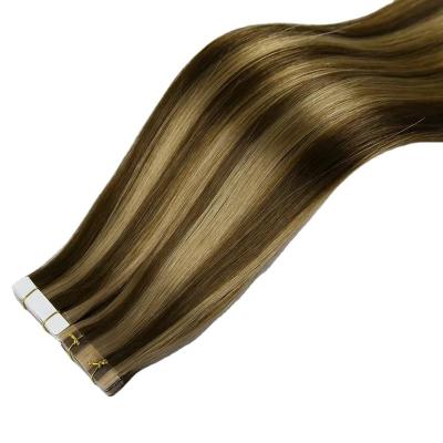 China 100% Pulled Invisible European Remy Tape In Human Hair Double Wave Natural Virgin Hair Extension for sale