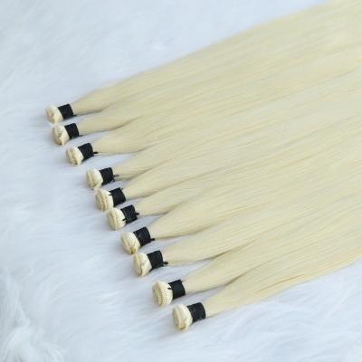 China 20inch #60 Silky Straight Hair New Shandong Russian Hand Tied Remy Hair Flat Weft Extensions for sale