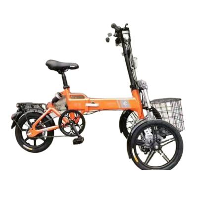 China Factory Direct Supply Aluminum Alloy AERA-K3 3 Wheel E-Bike 3 Wheel Electric Bicycle Lightweight Folding Adult Electric Bike With Basket for sale