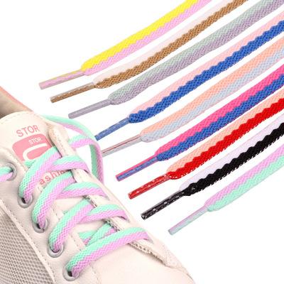 China Custom Shoe Laces 2-Tone Color Replacement Flat Shoe Laces For Athletic Sport Running Shoes for sale