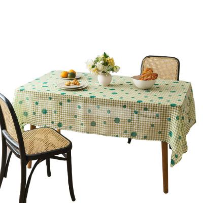 China Mulan Decoration Printing Bubble Plaid Tablecloth Simple Design Circle Table Cloth Decoration 100 Polyester Fabric Grid Pattern Kitchen for sale