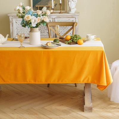 China Waterproof Hot Selling Solid Tablecloths Luxury Waterproof Velvet Table Cloth 100 Polyester Table Clothes for sale