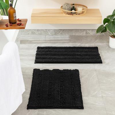 China Modern Washable Solid Non-slip Mat Rug Mulan Bath Mat Factory Custom Made Chenille Toilet Kitchen Floor Mat for sale