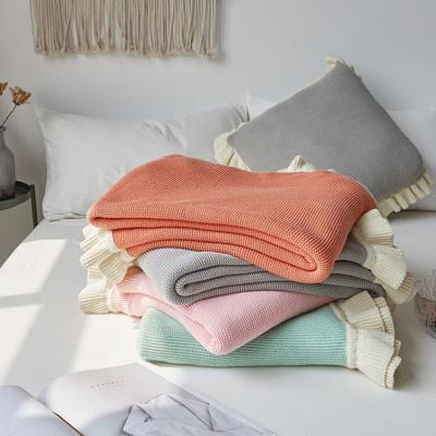 China Mulan Eco-friendly Pure Cotton Knitted Single Throw Sofa Bed Cover Home Travel Soft Office Covering Patchwork for sale