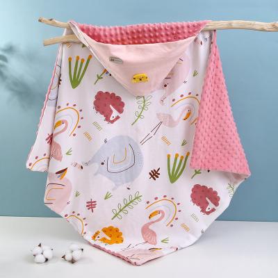 China Hot Selling Customized Cartoon Printed Blanket Anti-static Cotton Wrap Baby Newborn Soft Blanket for sale