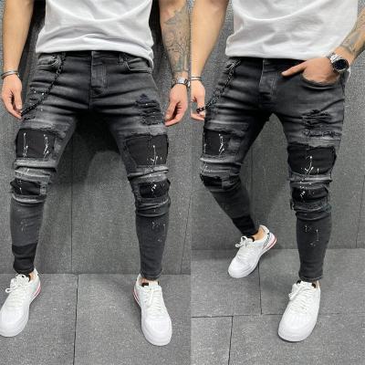 China Private Label Sustainable Mens Wholesale Price OEM Jeans Pants Latest 2022 Homme Patchwork Sustainable Jeans for sale