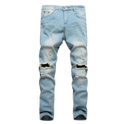 China 2022 new viable regular straight jeans jeans for pants men's classic ripped elastic high quality men's casual pants brand jeans for sale