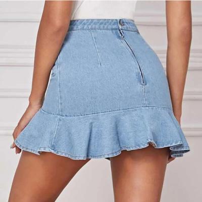 China 2022 Wholesale Boutique Women's Plus Size Plus Size Jean Skirt Women High Quality Shorts Denim Skirts for sale