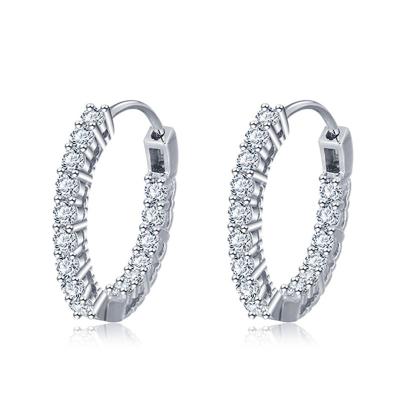 China Directly wholesale FASHIONABLE 925 Sterling Silver Crystal Hoop Earrings from factory for sale