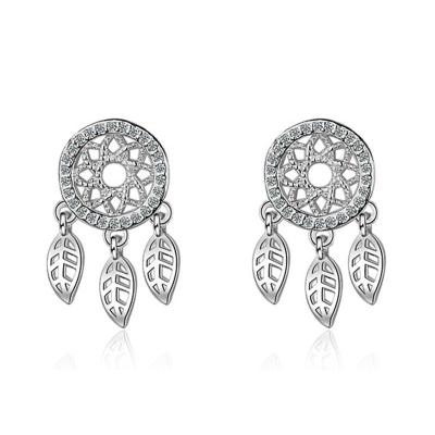 China 100% Sterling Silver Dream Catcher Earrings Handmade 925 Silver Jewelry Stud Earrings for sale