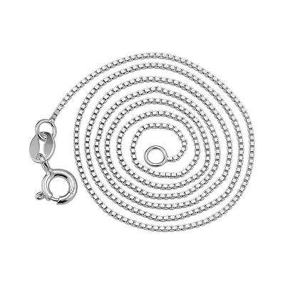 China Cute High Quality 925 Sterling Silver Italian Box Chain Necklace For Girls for sale