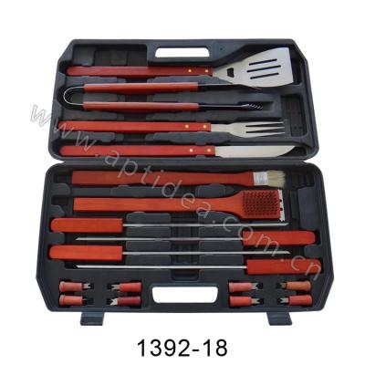 China Easily Cleaned Amazon BBQ Top Grill Set Cleaning Brush Private Label BBQ Tool Box Portable Grill Tongs Tool Box Set for sale