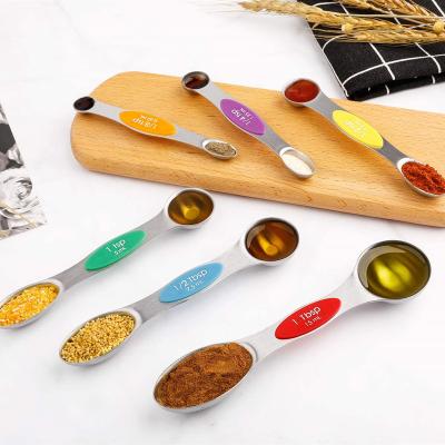 China MD Amazon Hot Sale Magnetic Measuring Spoons Set Stainless Steel Teaspoons for Dry and Liquid Ingredients Set of 8 for sale