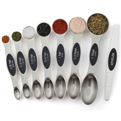 China MD Dropshipping Support Kitchen Measuring Spoons Set of 8 Magnetic for Baking Cooking for sale