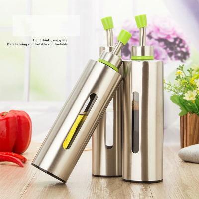 China MD Olive Oil Dispenser Bottle Oil Vinegar Cruet Stainless Steel Cooking Barbecue Seasoning Tank 250ml for sale