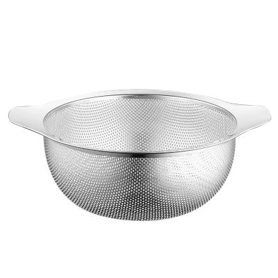 China DH Hot Sell Well New Type One-Piece 2mm High Quality Sink Food Strainer Stainless A 24cm Colander Bucket Bowls 18/8 Rust Free for sale