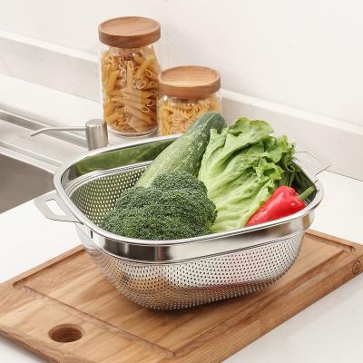 China MD 26cm Square Colander Bowls Set Kitchen Gadgets Multi-funtion Strainer Baskets en venta