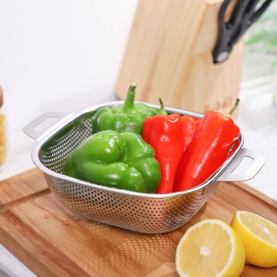 China MD 2021 New Arrivals Steel Colander Food Washing Tea Strainer Square Shape Colander for sale