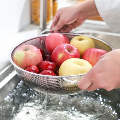 Cina MD 16.5cm in Stock Colander Strainer Bowl Stainless Steel Fruit Washing Colander Rice Strainer Basket Kitchen Use Basin Colander in vendita