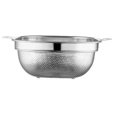 China SS colander basket strainer Rolling Vegetable Stainless Steel Kitchen 22CM Colander for sale