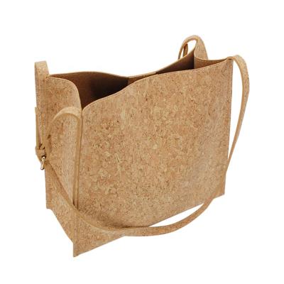 China Factory Large Size Leather Cork Shoulder Bag Vegan Leather Cork And 100%Cotton Strong Durable Eco-Friendly Cork Bag For Women for sale