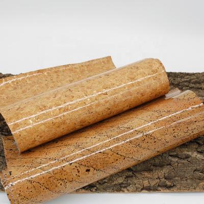 China Cork Fabric Leather Eco-friendly Natural Surface Waterproof Transparent Cork Leather For Bags for sale