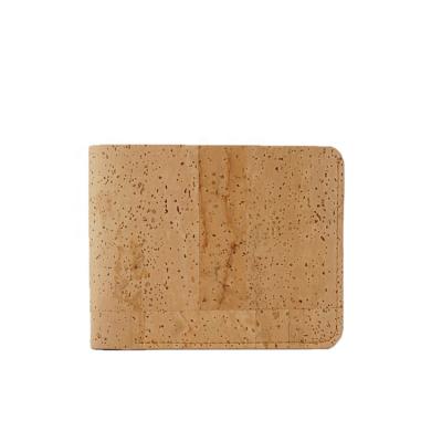 China Custom Made Vegan Bifold Waterproof Men's Slim Wallet Minimalist Cork Leather Wallet 2020 for sale