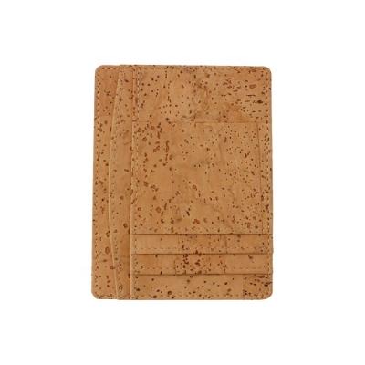 China Natural Multi-Card Cork Leather Credit Card Case Cork Vegan Wallet Business Card Holder Business Card Holder for sale