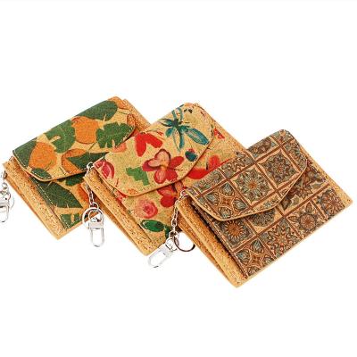 China Minimalist Waterproof Cork Leather Wallets Purse RFID Cork Card Holder Credit Card RFID Slim Wallet For Women for sale