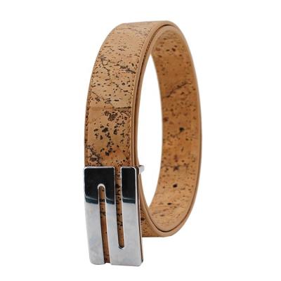 China Both Side All Genuine Cork Manufactory Hot Selling Cork Leather Men's Belts for sale