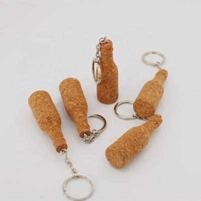 China 2022 New Trend Natural Custom Made Cork Floating Key Logo Gift Custom Chain Keychain for sale